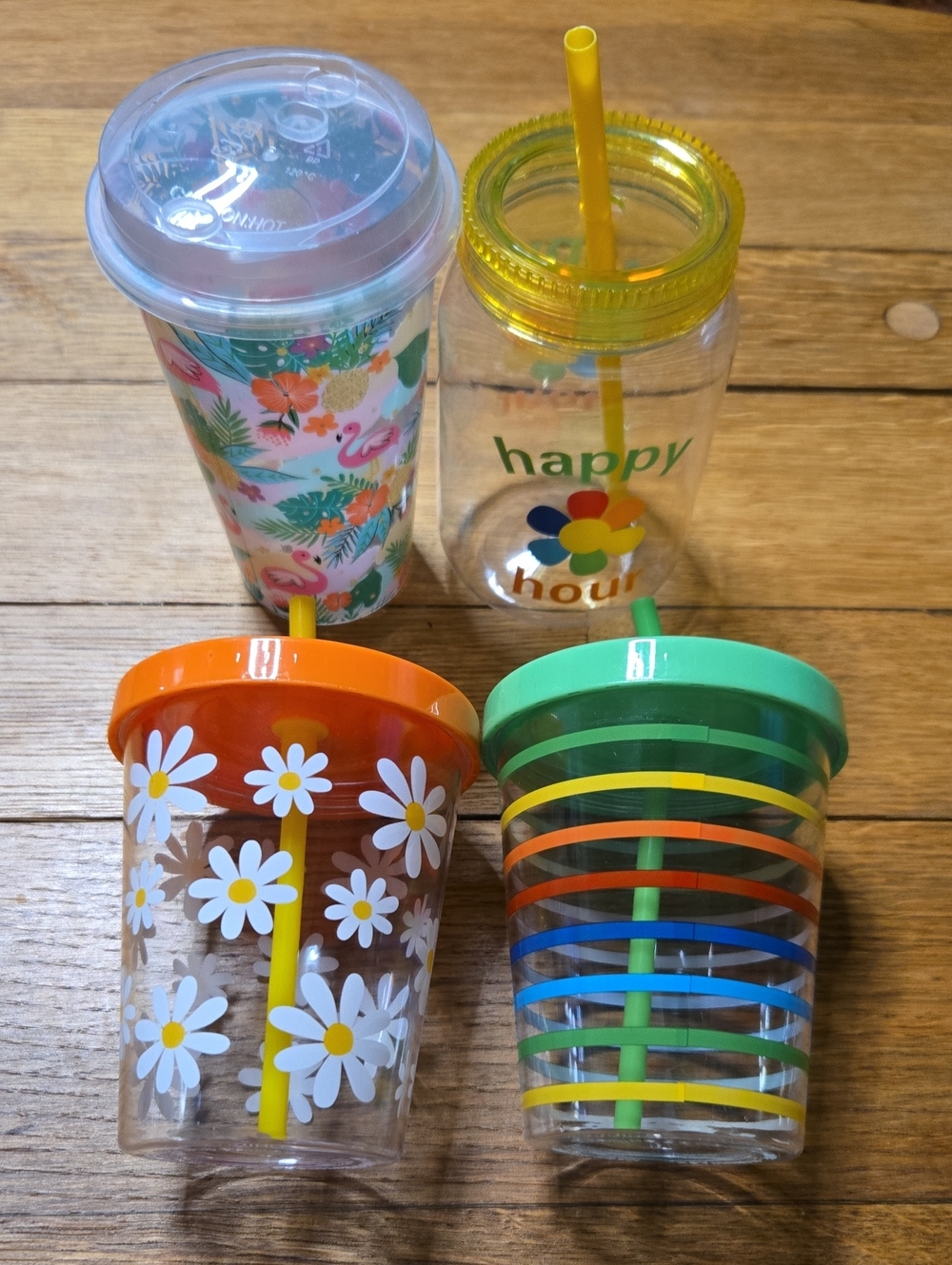 Colorful Floral & Stripe Cup Bundle
